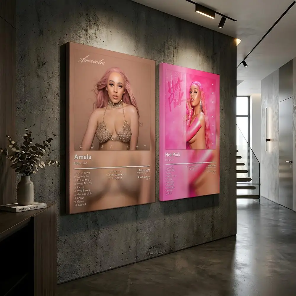 D-Doja Cat Singer Album Painting Calligraphy HD Modern Style Inner Frame Canvas Poster Bedroom Room