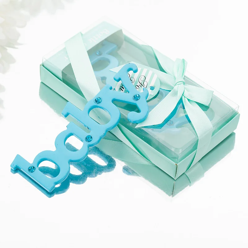 

60PCS Creative Baptist Party Gifts 2021 Hot Selling Baby Return Gift Blue Baby Bottle Opener