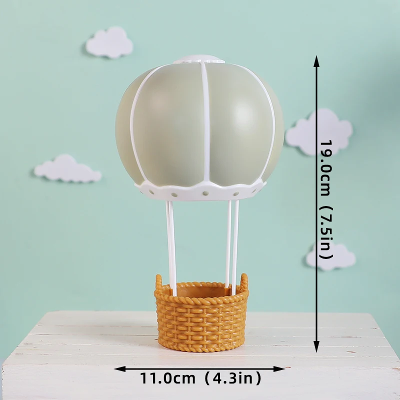 Heißluftballon-Kuchenaufsatz, rosa, blau, grüner Bär, Kuchenaufsatz für Jungen oder Mädchen, Babyparty, Kindergeburtstag, Party-Dekoration – Detail 7