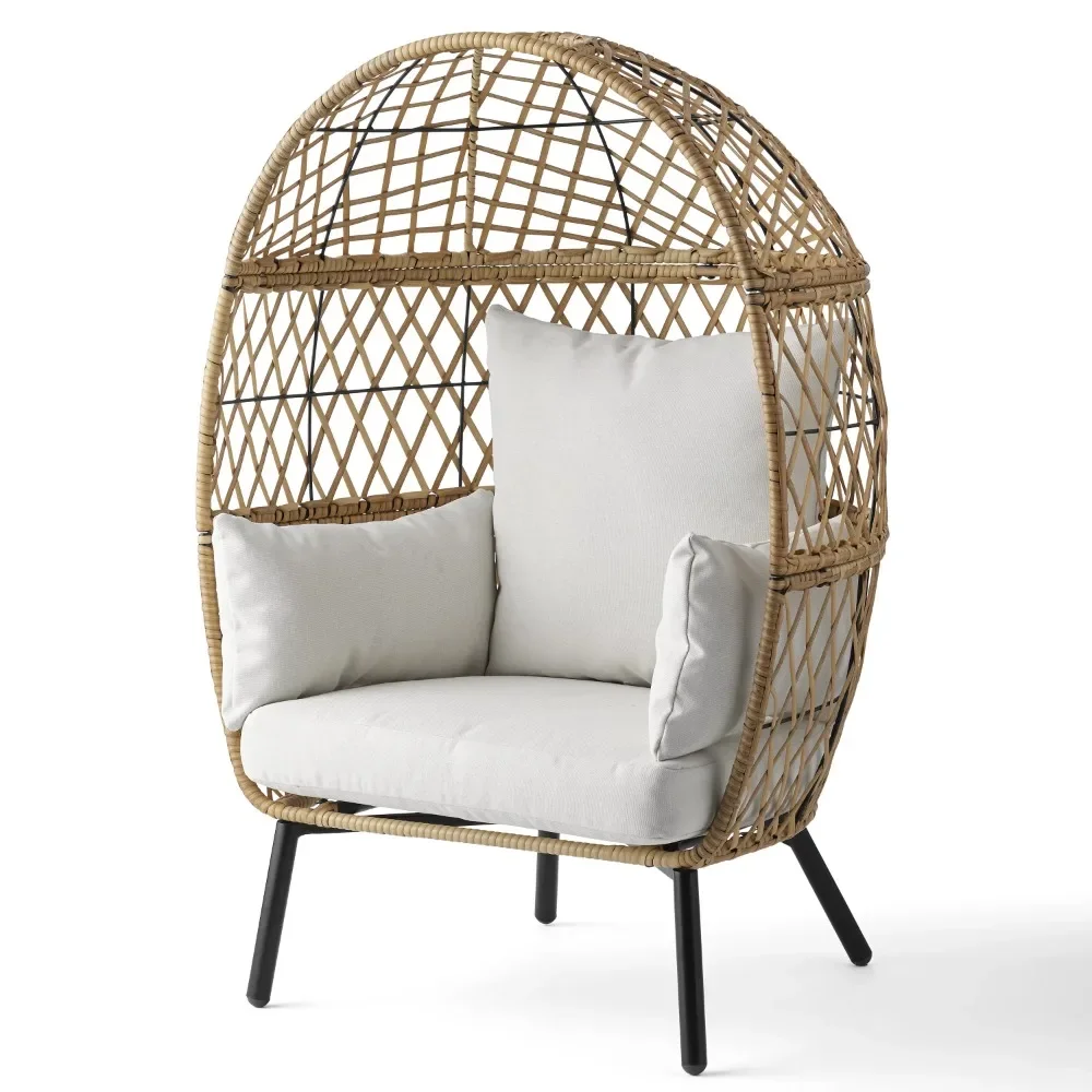 Ventura Outdoor Wicker Stationary Kid's Egg Chair, Natural