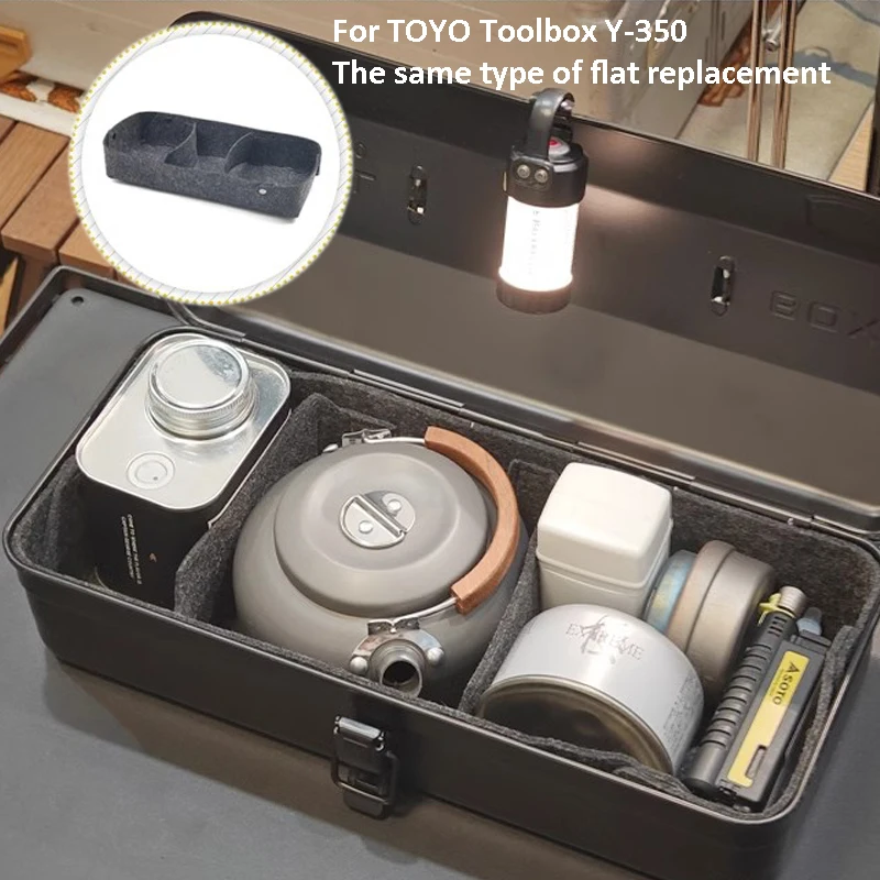 For TOYO Toolbox Y-350 Accessories Portable Felt Lined Interior Soft Tray With Dividers Picnic Camping Gadgets Outdoor Gear