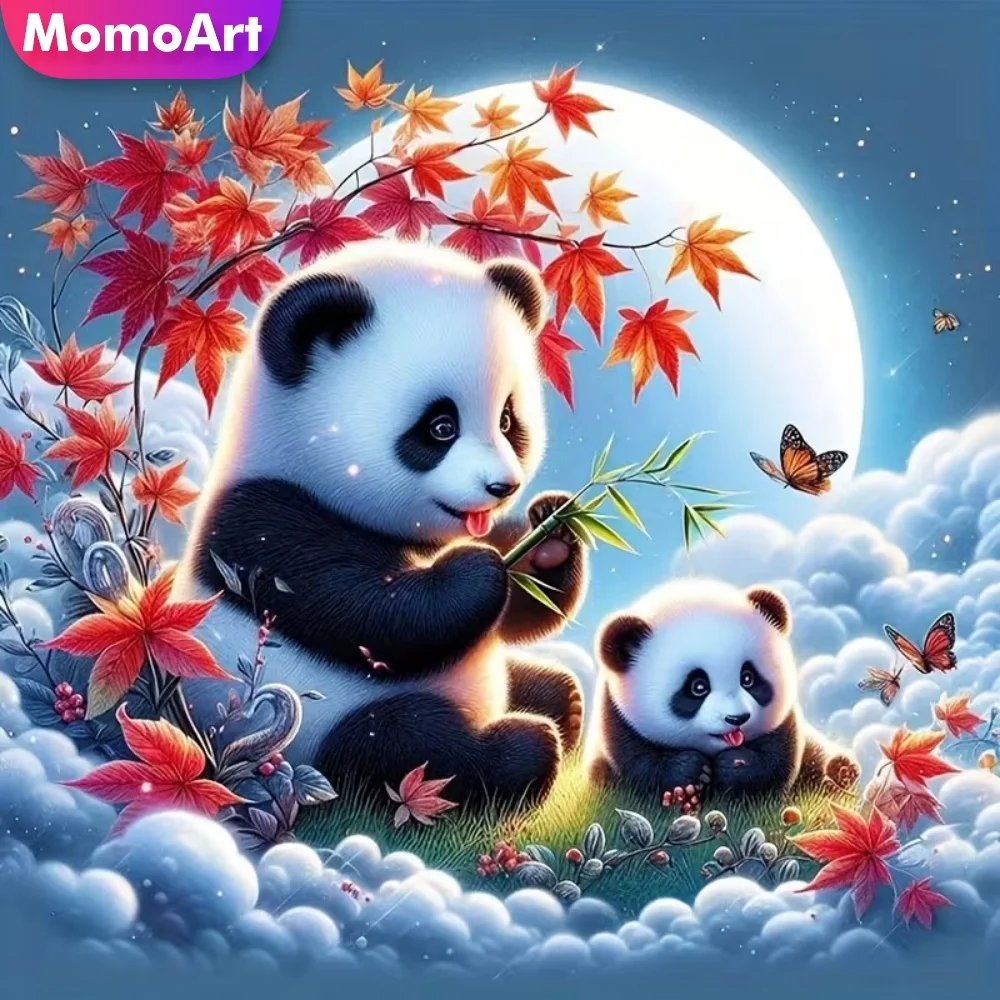 Momoart Elmas Nakış Panda Hayvan Boyama Desen Yetişkinler için Yeni Başlayanlar Elmas Mozaik DIY Zanaat Seti El Yapımı Hobi