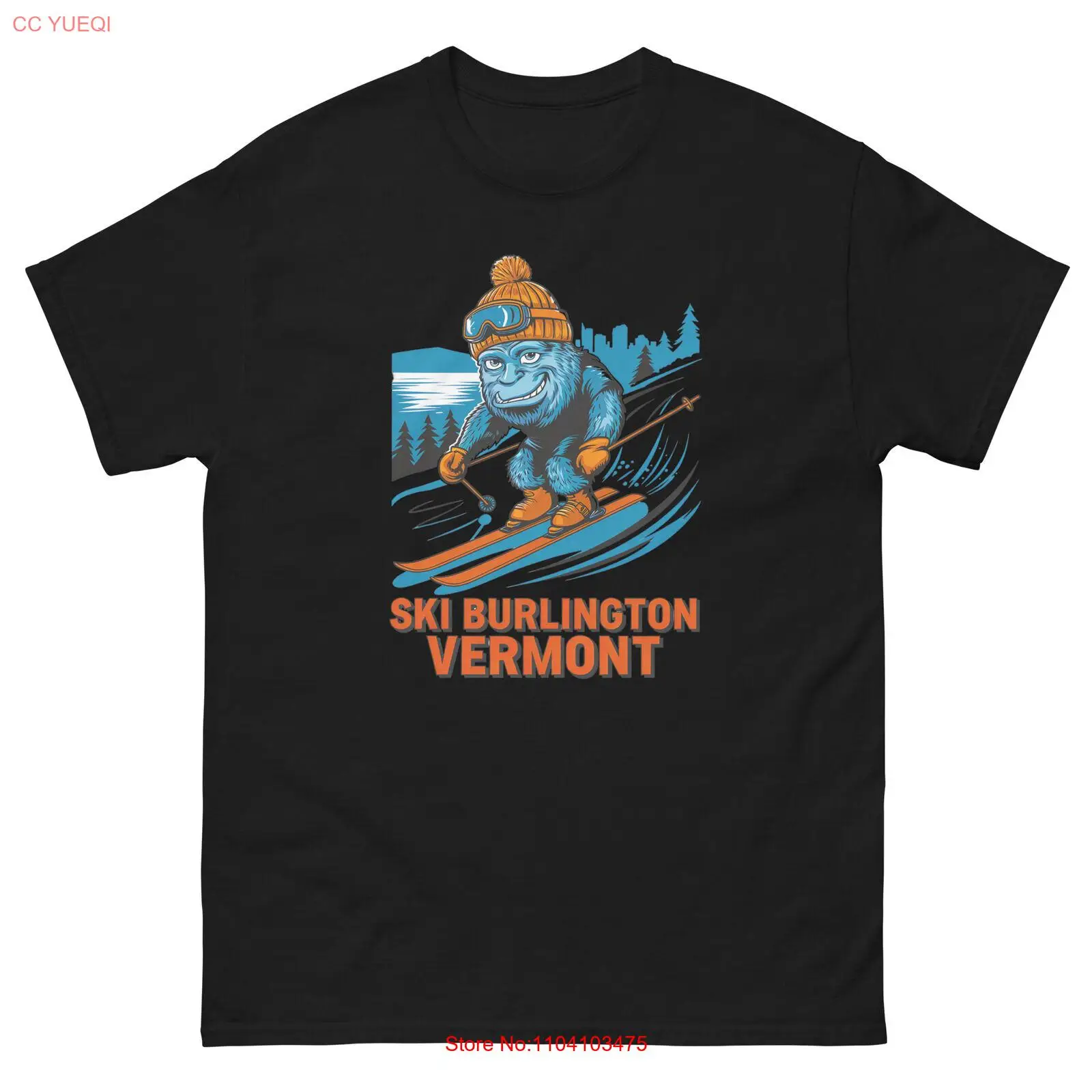 Ski Burlington Vermont Monster Skiing Skier Animal T-Shirt