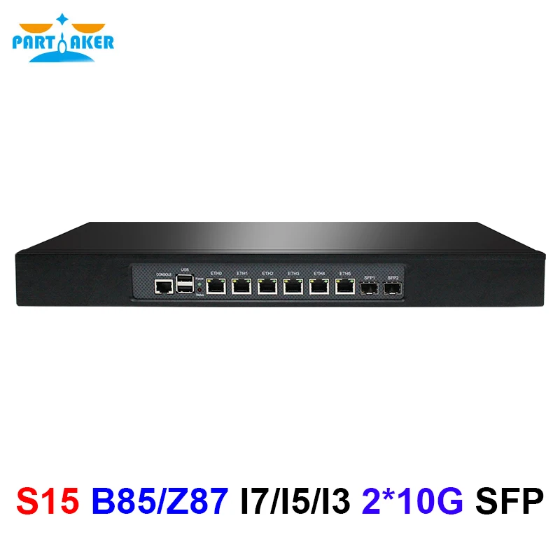 1U 19-дюймовый настенный брандмауэр B85 Z87 Intel Core I7 4770 i5 4460 i3 4150 с 6 Ethernet 2x10 ГБ SFP pfSense OPNsens