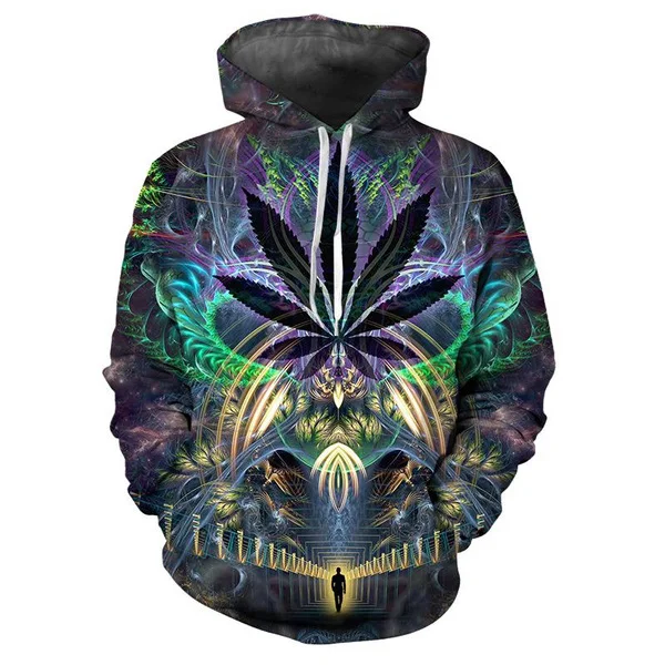 

2023 Women Harajuku Hoodies Sweatshirts Unisex 3d Print Weeds Green Leaves Sweatshirt Casual Couple Street Pullover Hoody Tops