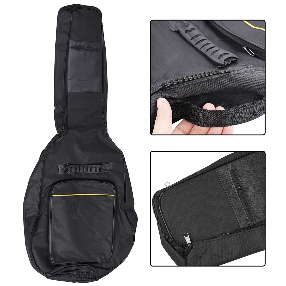 Acoustic Guitar Bag Backpack Bag Black Case Double Gig Guitar Padded Straps Useful Practical Top Sale Hot Sale