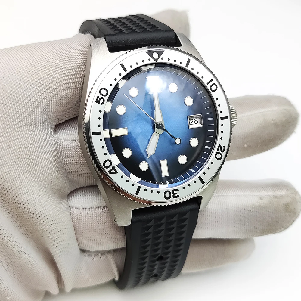 Luxury 38mm automatic light blue men\'s mechanical AR blue film sapphire watch luminous Japan NH35 stainless steel watch