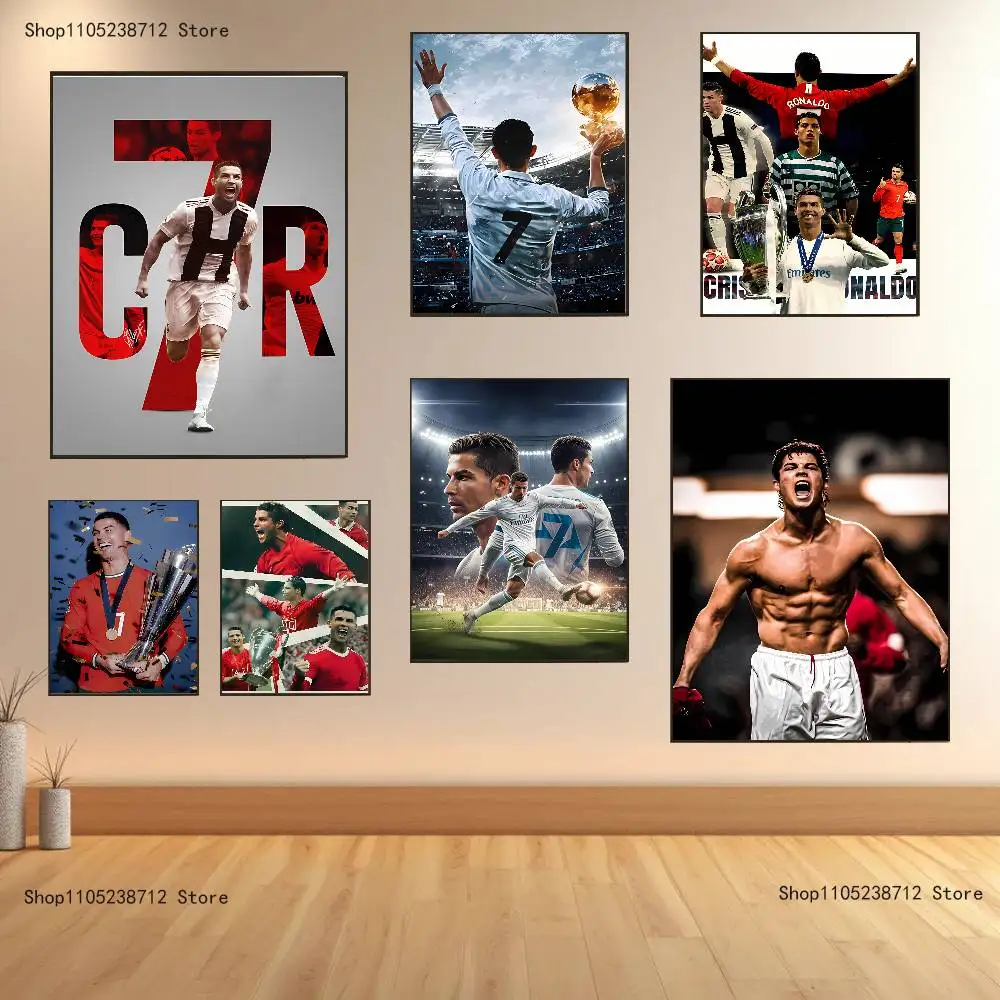 CR7 Football R-Ronaldo-ES Poster High Quality Dorm Living Room Aesthetic Wall Decoration Painting Stickers Gift