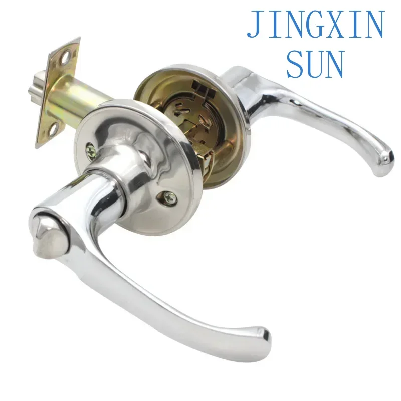 stainless steel three-bar style handle door lock knob with keys, zinc copper alloy universal for interior doors, bedroom