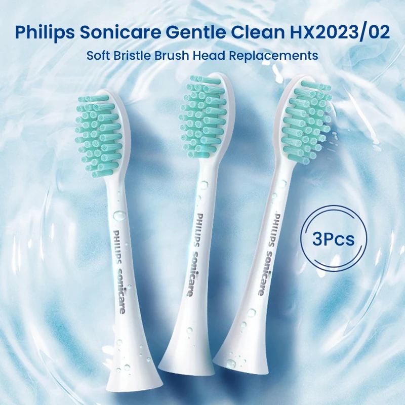 3pcs Philips Sonicare HX2023/02 Toothbrush Heads Sensitive Compatible with Most Sonicare Handles Fast Shipping Global Warranty