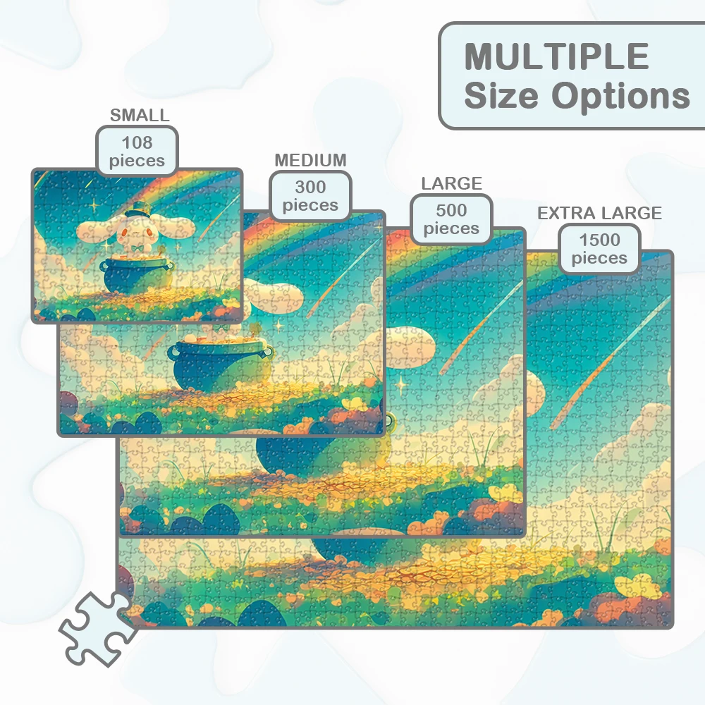 Sanrio Cinnamoroll จิ๊กซอว์ปริศนาการ์ตูนสายรุ้งเมฆปริศนาของเล่นงานอดิเรกคลาสสิกอะนิเมะ Montessori เกมสําหรับเด็ก