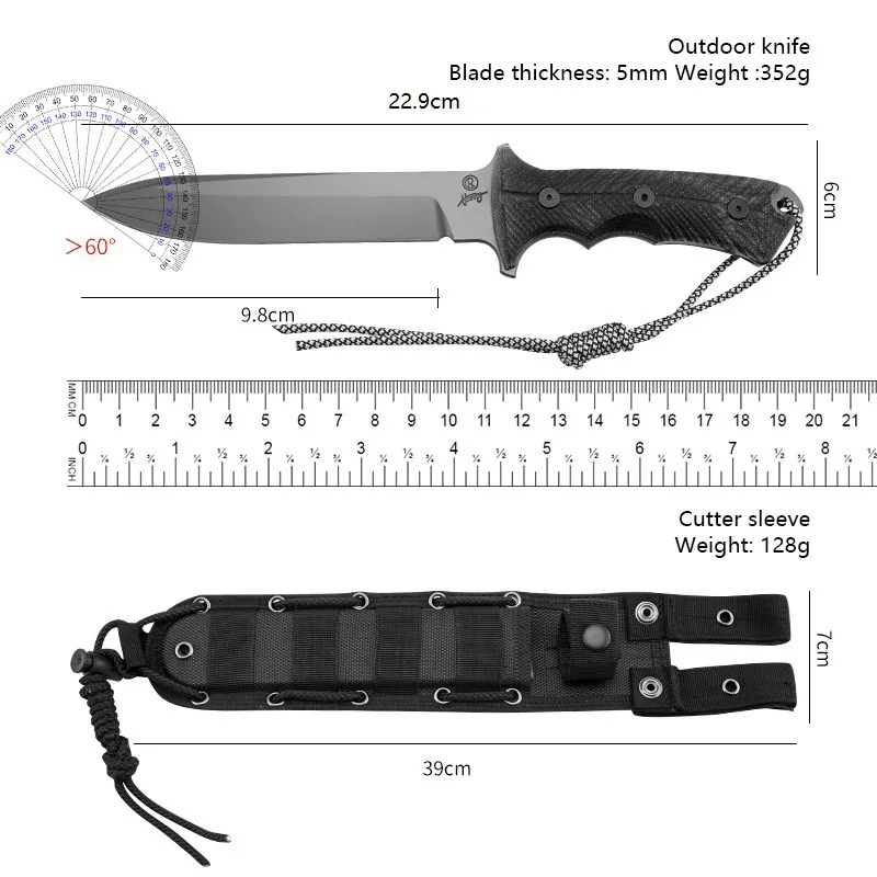 Chris Reeve Green Flat Hat High Hardness Outdoor Straight Knife Survival Knife Survival Knife Powder Steel Handmade Knives