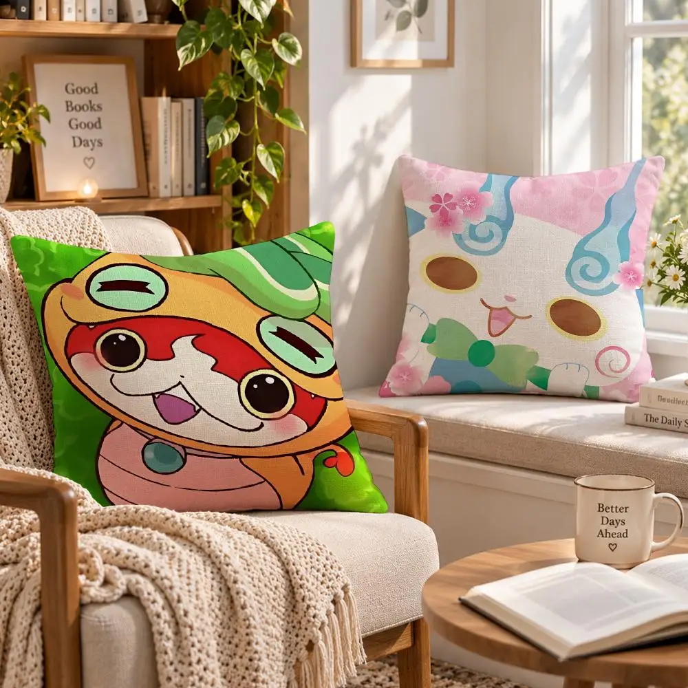 Game Anime Y-Yo-kai Watch Cushion Cover Soft Short Cover Washable Sofa Bed Dorm Garden Home Office Chair Decor