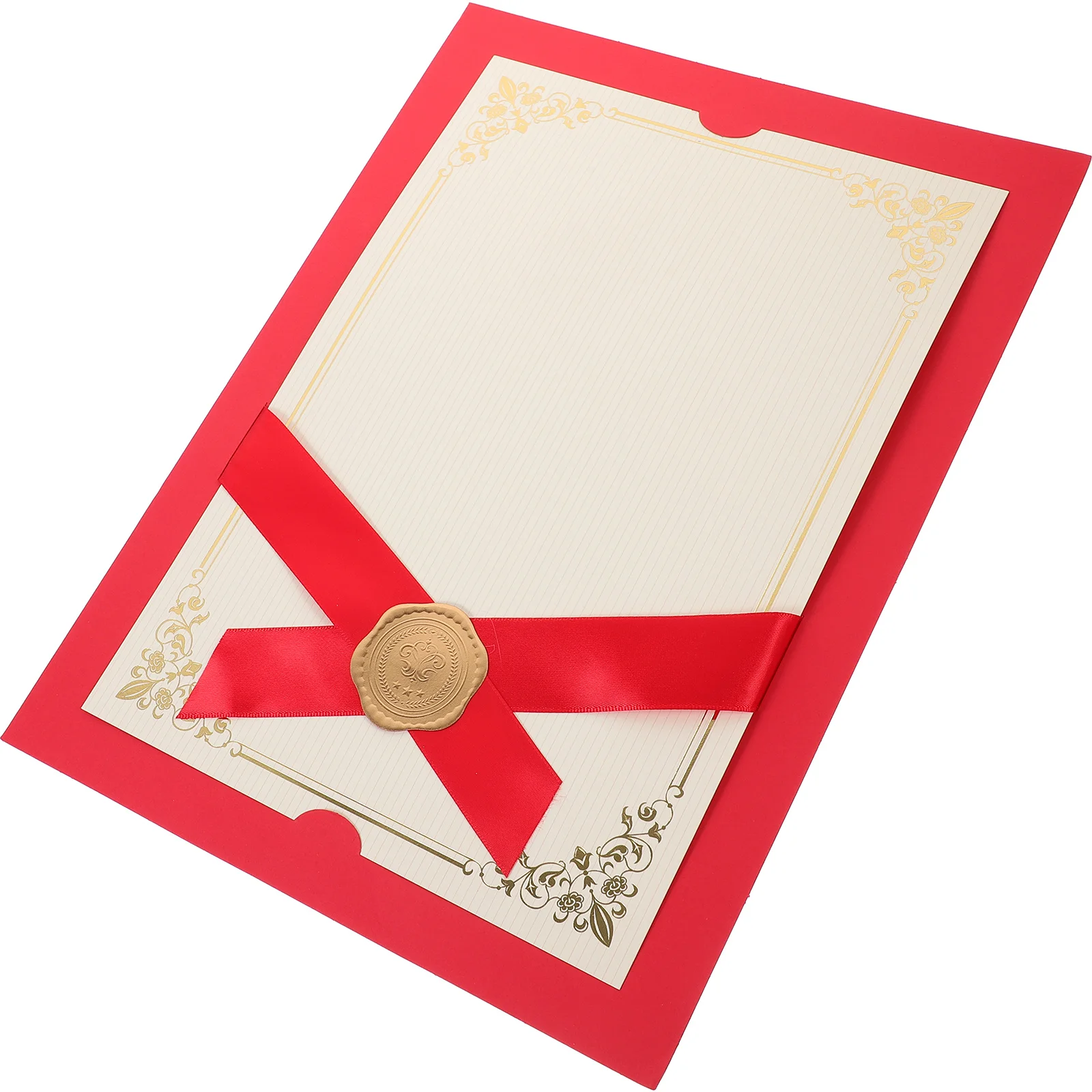 Certificate Cover Paper Stamping Pattern Elegant Diploma Holder Cover for Award Diplomas Office School Document Display Folder