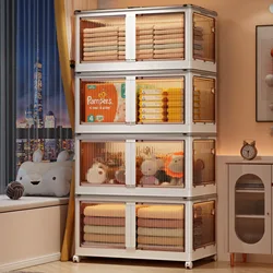 Folding Storage Bins Stackable Storage Box Wardrobe Clothes Storage Box Toy Snack Storage Cabinet Household Plastic Storage Box