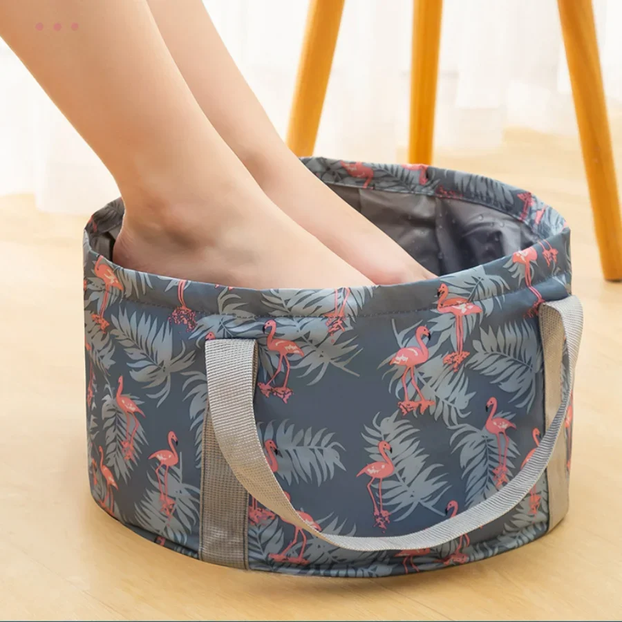 

Portable Collapsible Foot Soaking Bucket Travel Foot Bathtub Foot Basin Spa Feet Pedicure Sink Outdoor Camping Wash Face Bag