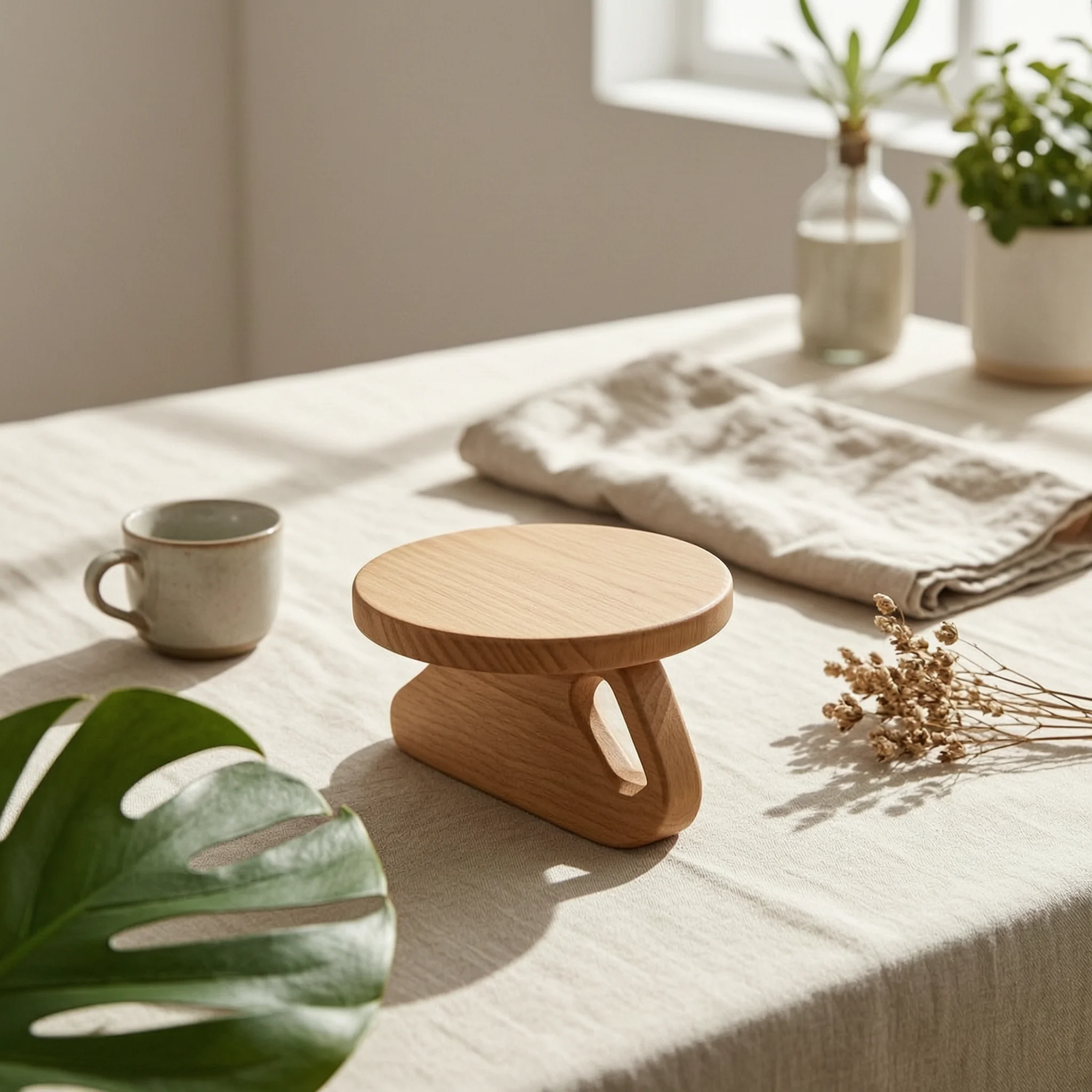 Tabouret de méditation en bois deux pièces, équipement de fitness, siège ovale pour l'entraînement de l'équilibre