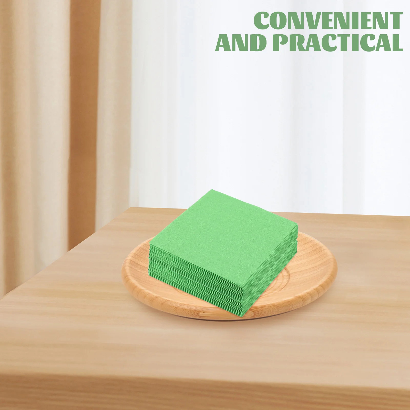 

60 Pieces Napkins 12 99x12 99 Inch Party Supplies Decorative Tableware Green Color Design Summer Parties Portable
