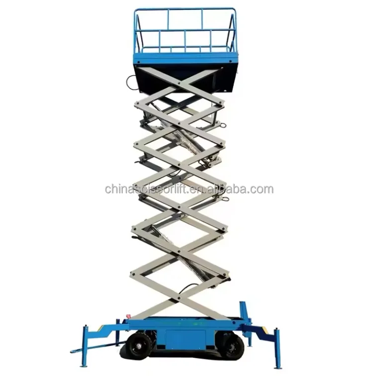 Narrow Space Usage High Leveling Vehicle Type Hydraulic Mobile Scissor Lifting Platform