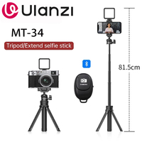 Ulanzi MT-34 Tripod Selfie Stick 81.5CM Extendable Desktop Smartphone For Samsung Xiaomi With Clod Shoe Mount Video Vlog Stand