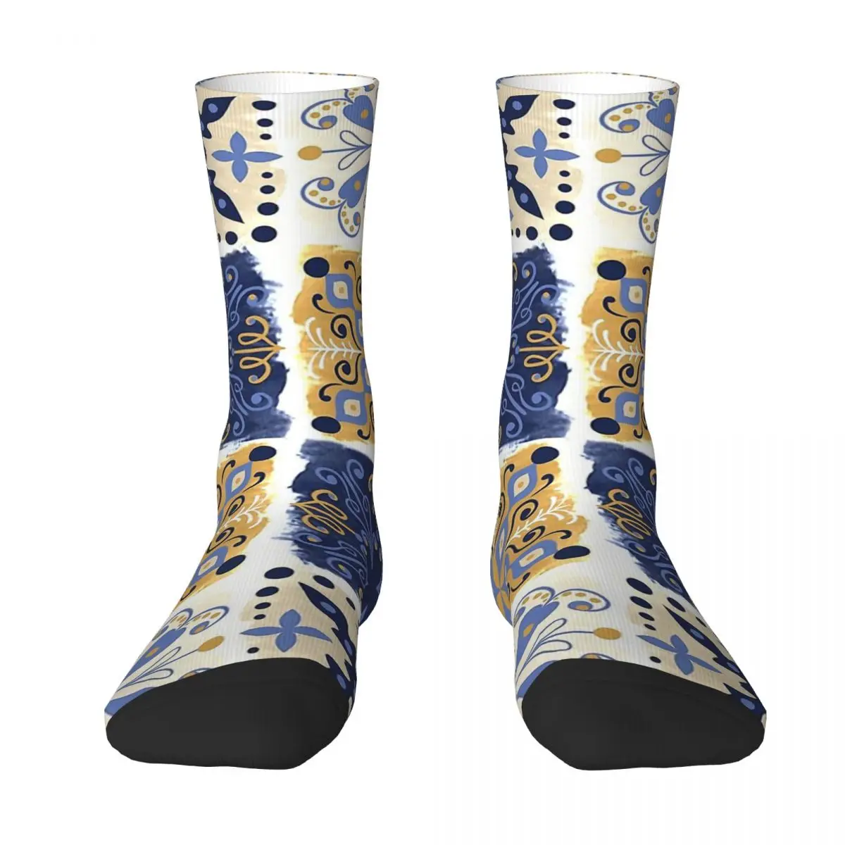 Azulejo Geometric Patterns Kawaii Socks Gym Cartoon Pattern Socks