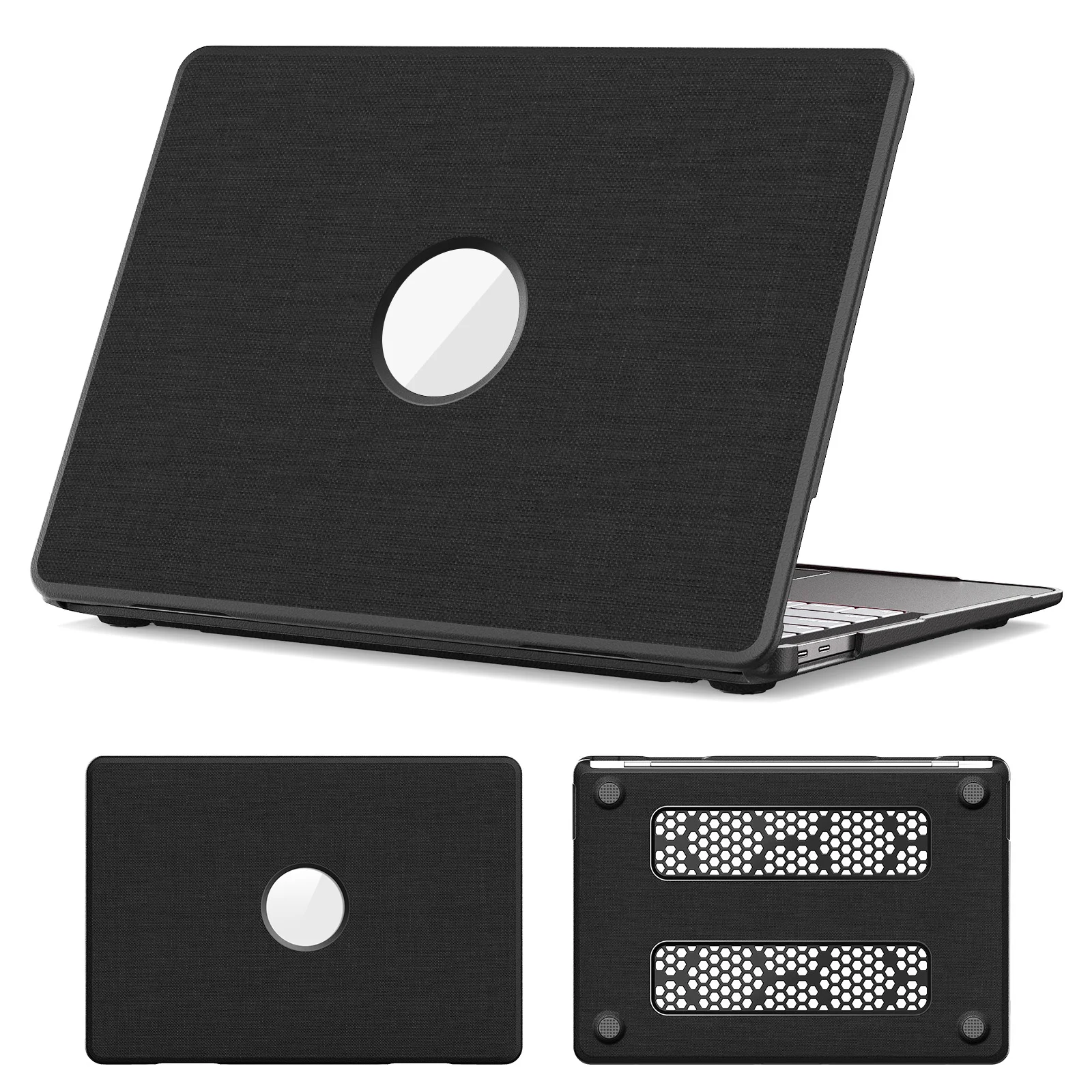 

Laptop Case for MacBook Air 13 inch (2020) / (2018) (A2337 M1 A2179 A1932) Protective Cover - Black