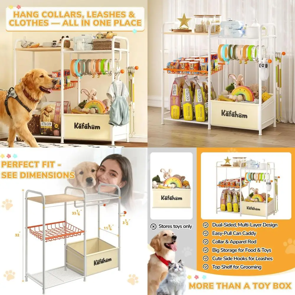 

Многофункциональный органайзер для игрушек для собак с держателем для ошейника и диспенсером для лакомств, идеально подходит для гостиной и в качестве подарка для любителей животных