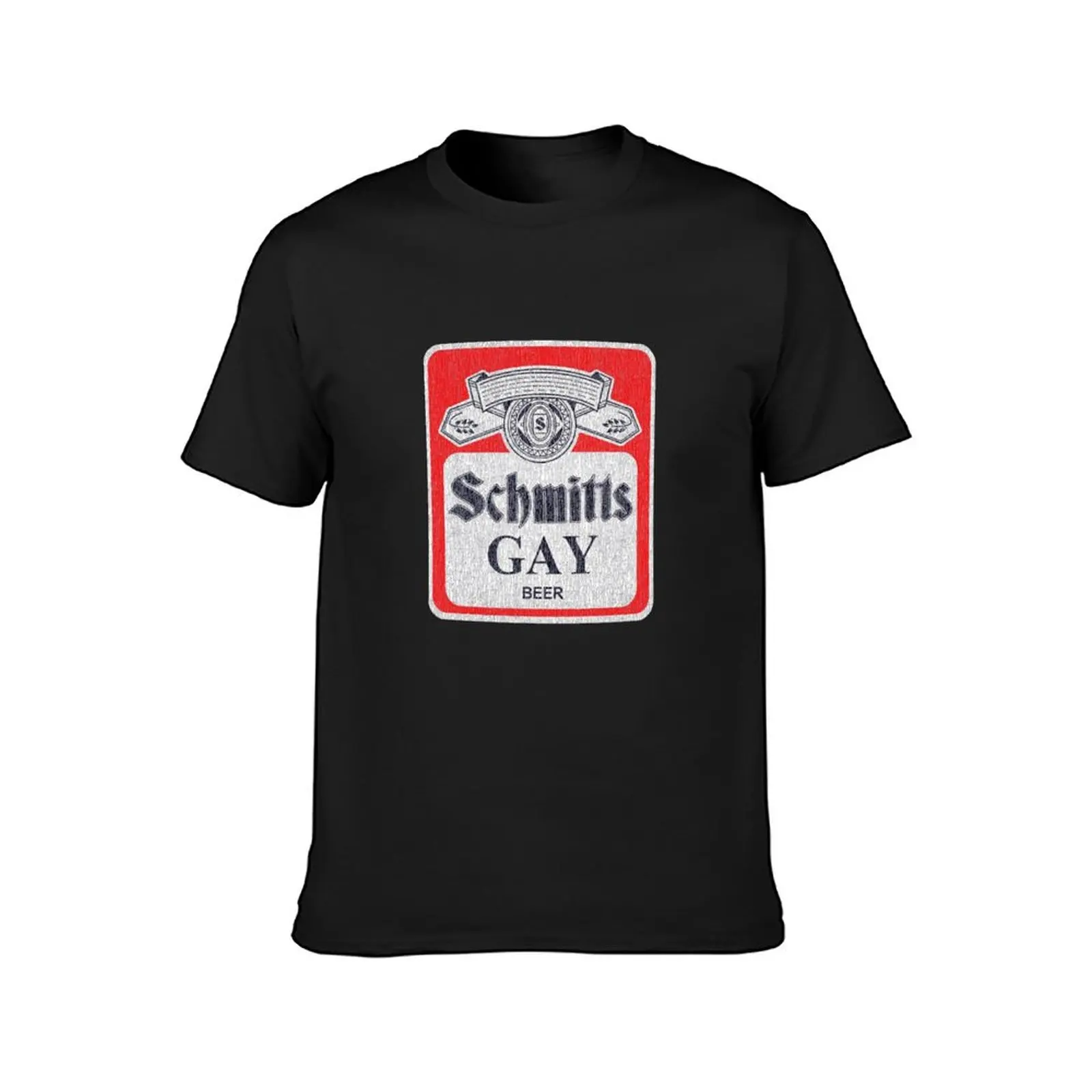 Schmitts Gay Beer T-Shirt graphics new edition korean fashion Aesthetic clothing Men's clothing