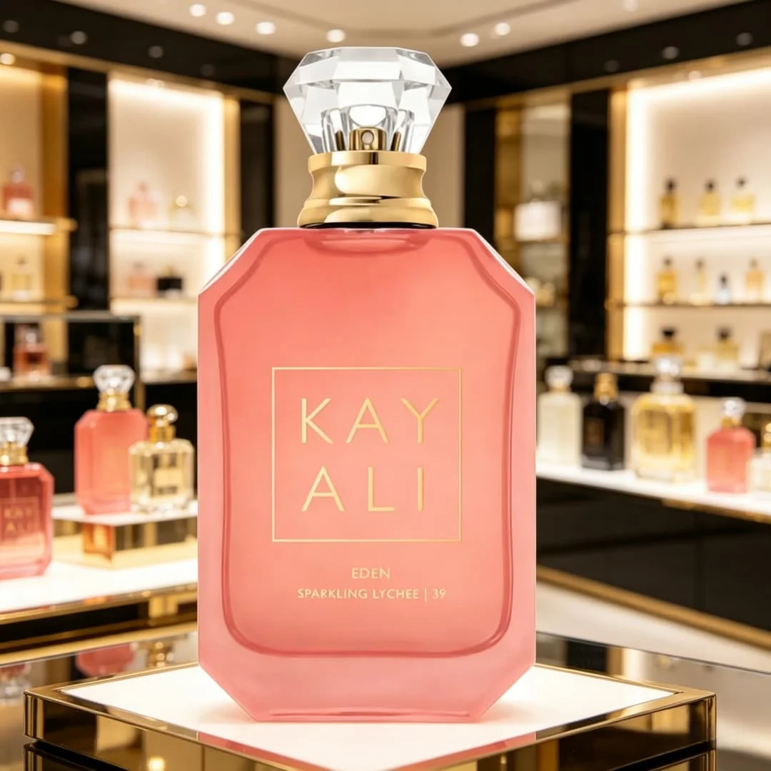 Kayali Eden Shines Litchi No. 39 Perfume neutro, lichi, rosa, ámbar, tonos dulces de flores y frutas, lleno del espíritu de la chica.