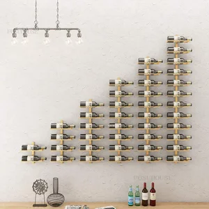- Ev yaratıcı duvara monte raf şarap, ışık lüks demir, bar dolapları, ev oturma odası, dekor raf, şarap dolabı, ekran l l l l 6 Büyük satış barı şarap mahzeni duvar montajı-no. 4