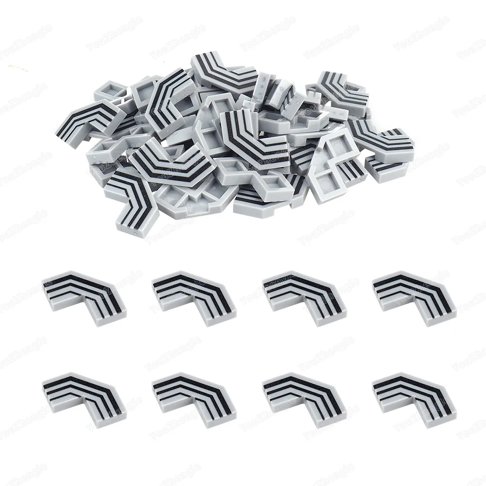 Blocs de construction à motif de ligne noire, coins biseautés, carreaux à facettes modifiés, figurines MOC imprimées, modèle de scène militaire, jouets cadeaux pour garçons, 27263