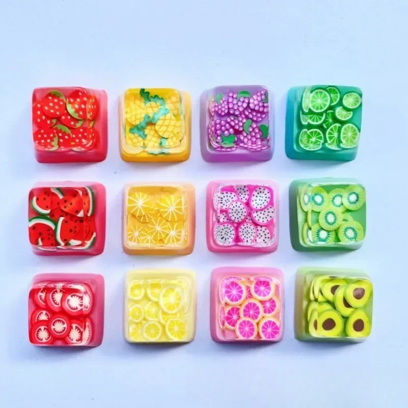 1Pcs Cute Translucent Fruit Series Strawberries Watermelon Keycap-Enhance Your Mechanical Keyboard Look! Accessories