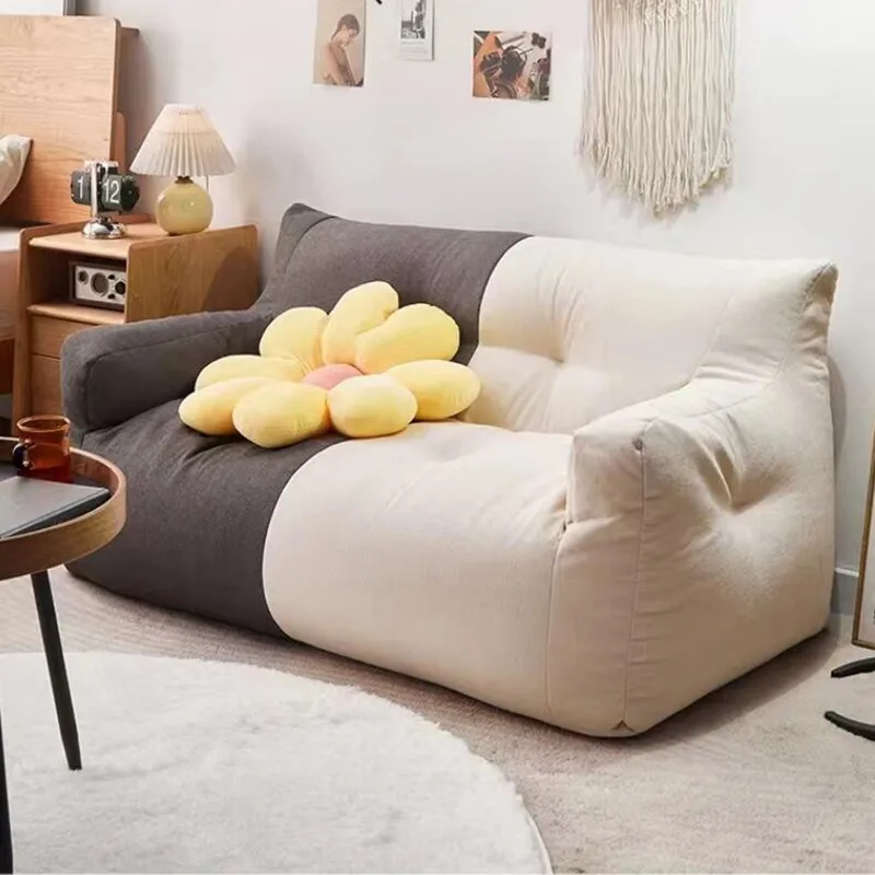 Stylish Comfortable Sofa Chair Ins Giant Bean Bag within Fillings in it Linen Upholstery for Your Living Roo Small Lazy Sofa