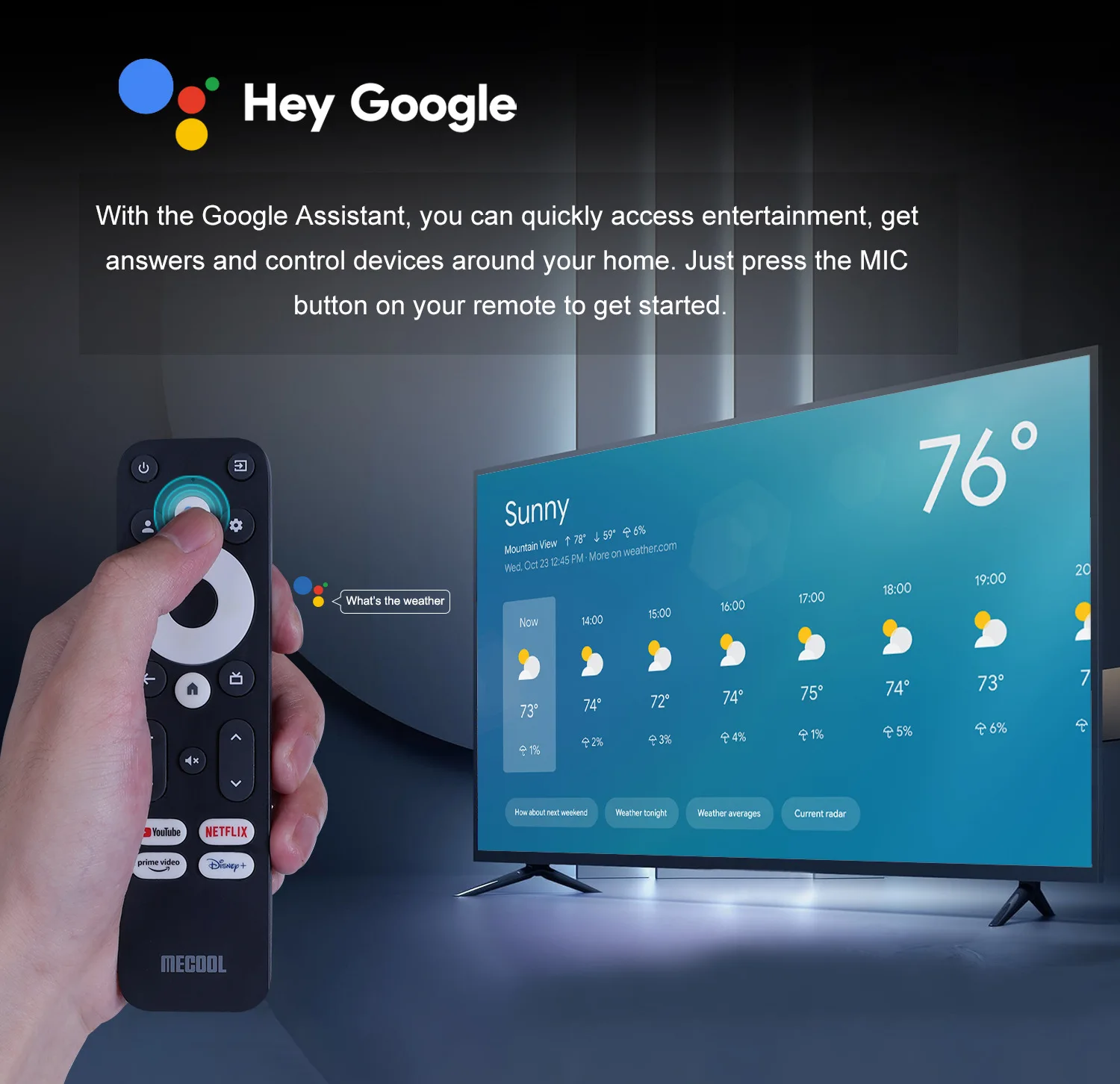 Mecool-KM7 PLUS Caixa de TV do Google, 4K, Android 11, S905Y4, 2GB, 16GB, TVbox Chromecast, Netflix, Streaming, Vioice, Reprodutor de vídeo remoto
