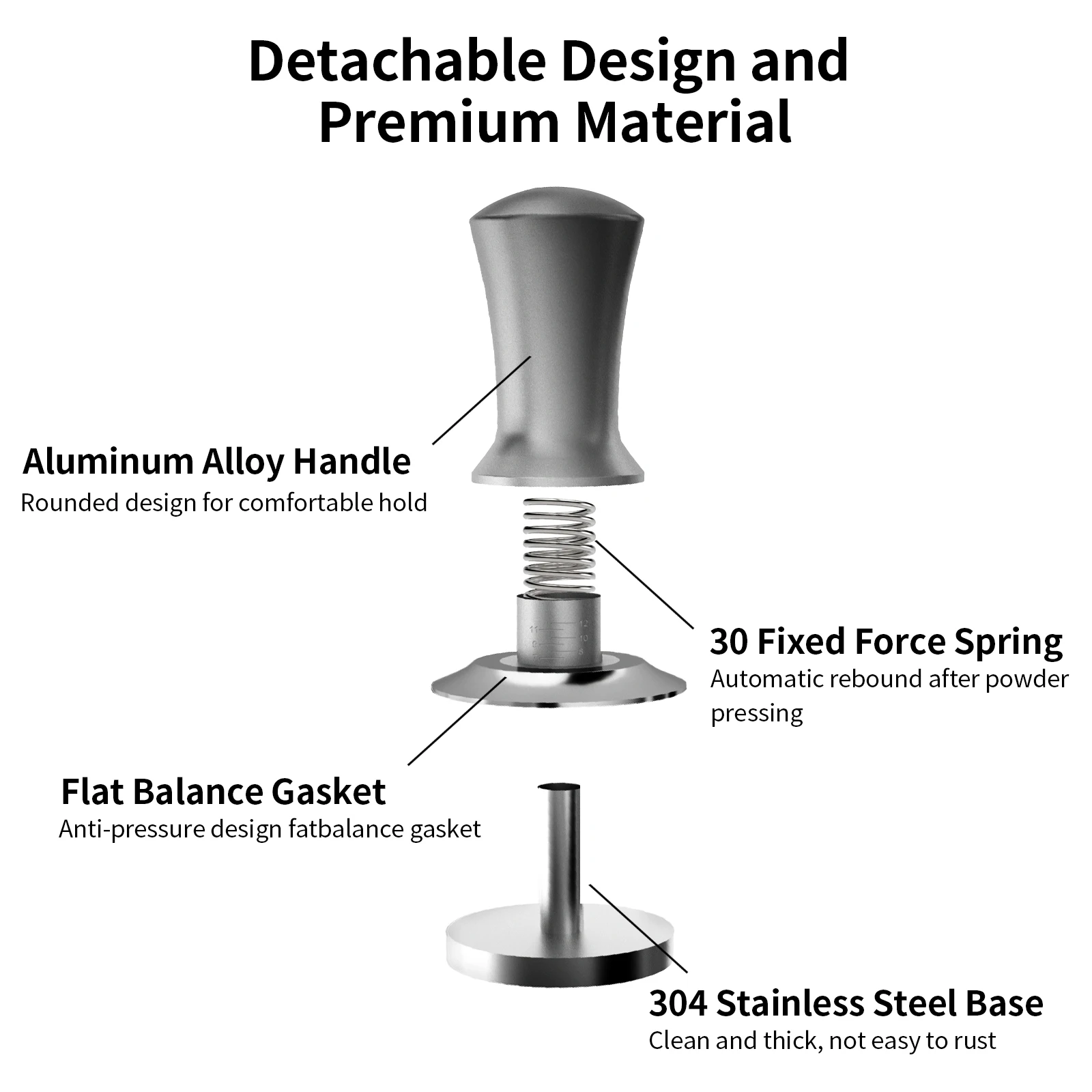 1Pc 58mm Coffee Tamper Constant Pressure Stainless Steel Coffee Powder Press Espresso Distribution Tool with Calibrated Spring