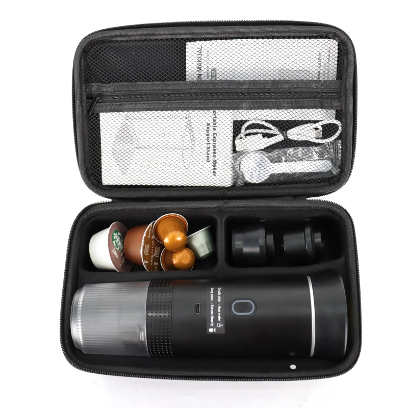 

Travel Case Espresso Capsule Portable Coffee Maker More Crema Teste Coffee Ground Compatible Portable Expresso Machines 20Bar