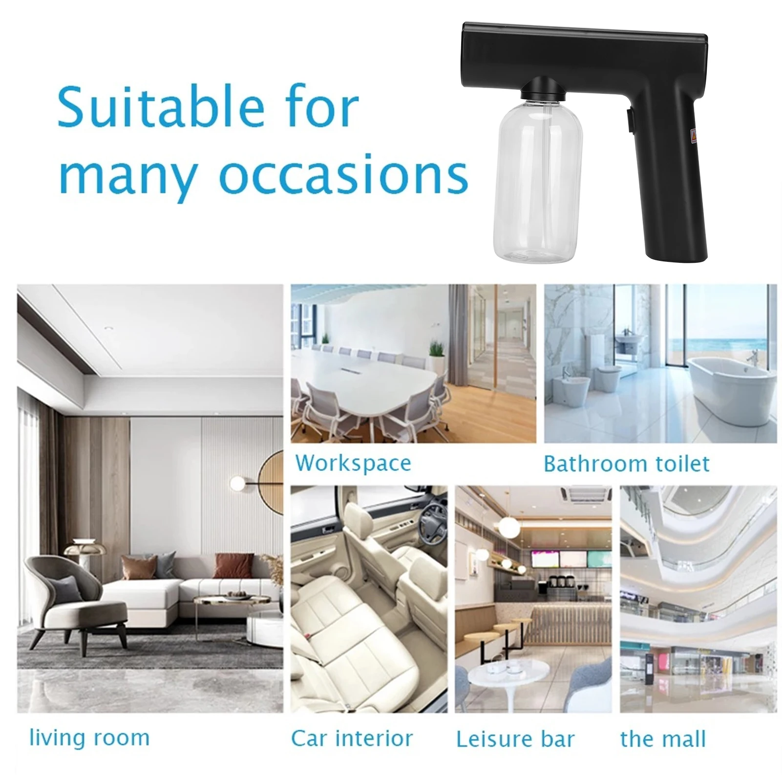 

Wireless Electric Nanometer Mist Sprayer - Black Portable Fogger Multifunctional Cleaning Sprayer