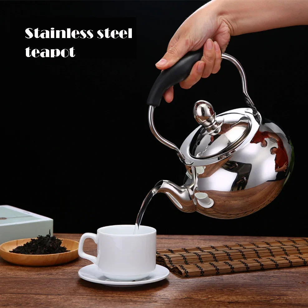 2L Stainless Steel Teapot Home Bubble Tea Kettle With Filter Thickened Stainless Steel Boiling Water Kettle With Long Handle