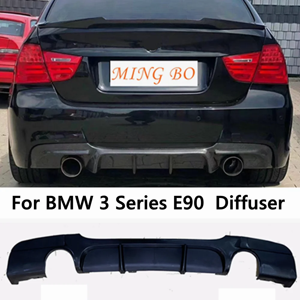 

For BMW 3 Series E90 325i 335i M Tech 2005 - 2011 Real ABS bright black with LED lights Rear Bumper Lip Diffuser Spoiler