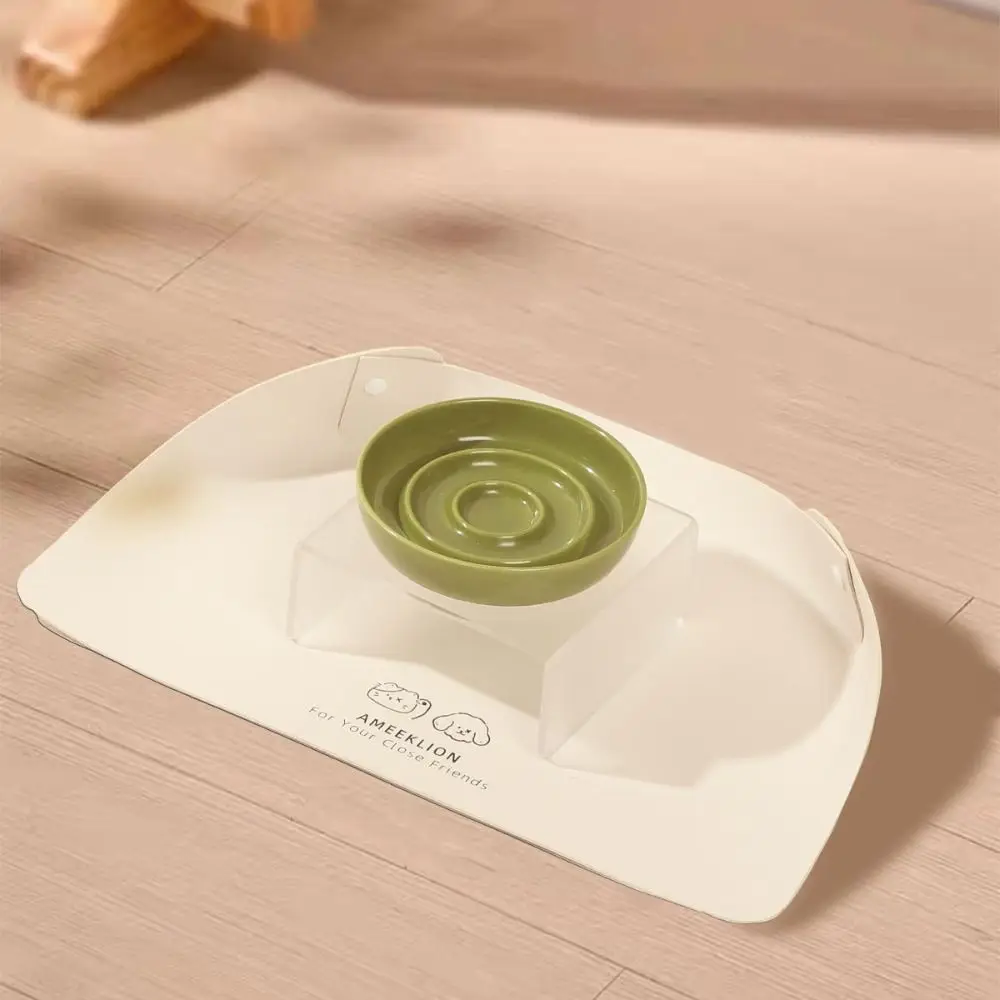 

Easy To Clean PU Leather Pet Anti Spill Placemat Oil Resistant Anti Slip Cat Bowl Mat Waterproof Dog Food Pad Kitten