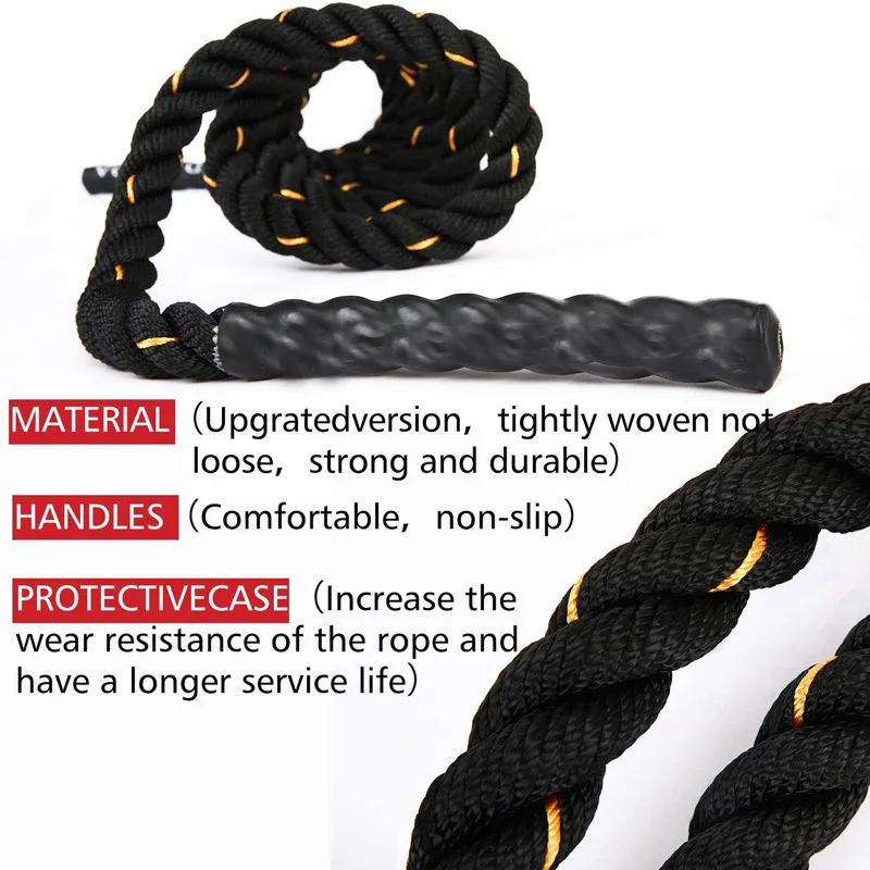 NEW 3m*25mm Heavy Jump Rope Sports Rope Skipping Weighted Battle Power Improve Strenght Training Fitness Home Gym Equipment