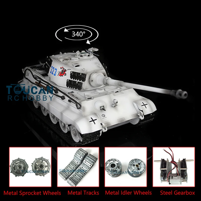 1/16 HENG LONG หิมะ 7.0 อัพเกรดเยอรมัน King Tiger RTR RC ถัง 3888A โลหะแทร็ก TH17551-SMT4