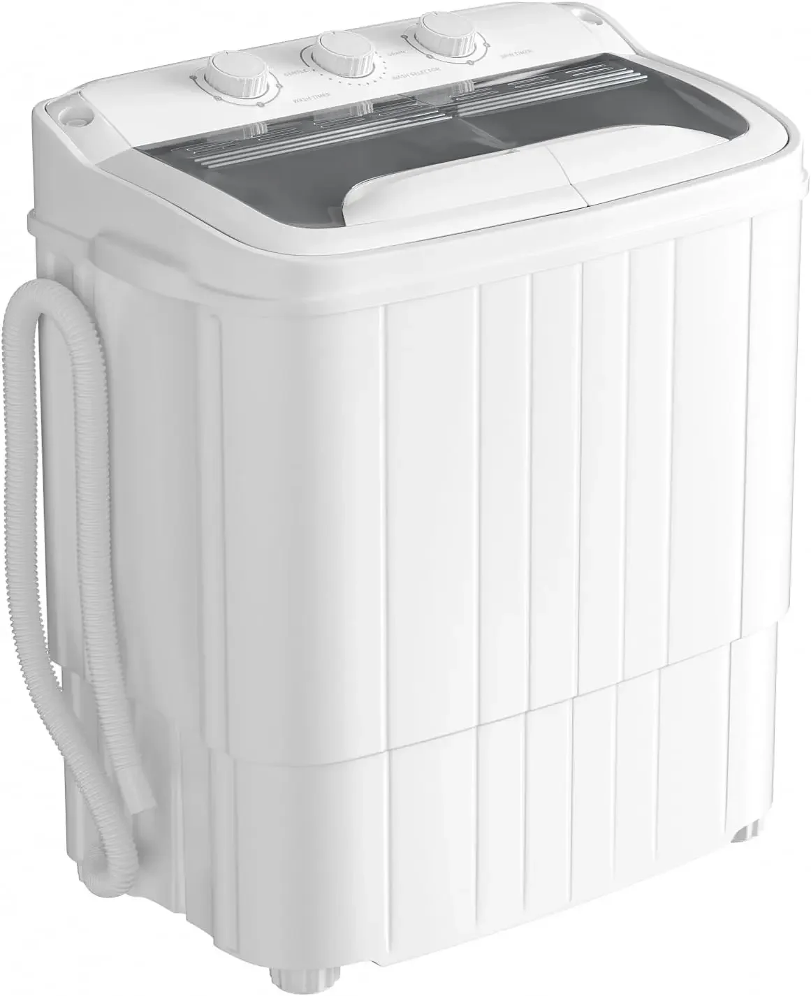 

Portable Washing Machine with Longer Hose, Twin Tub Washer Mini Compact Laundry Machine with Drain Pump, Portable Washer Dryer