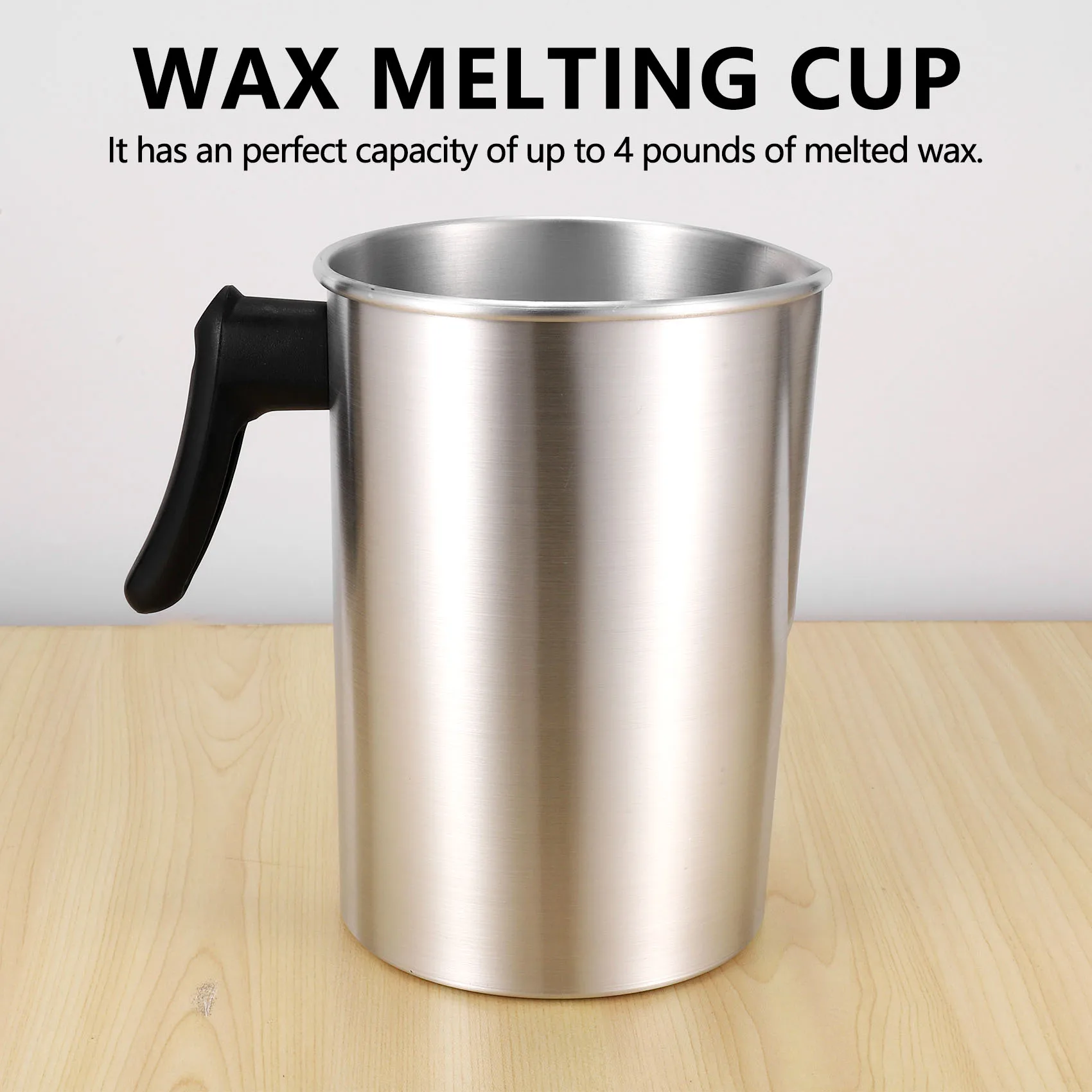 LICE-4 Pounds Candle Making Pouring Pot, Aluminum Construction Candle Making Pitcher Dripless Pouring Spout Wax Melting Pot