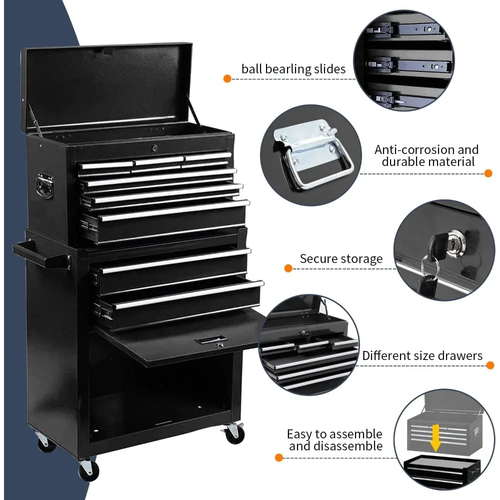 Portable Rolling Toolbox for Ultimate Storage and Organization with Heavy-Duty Wheels and Durable Construction