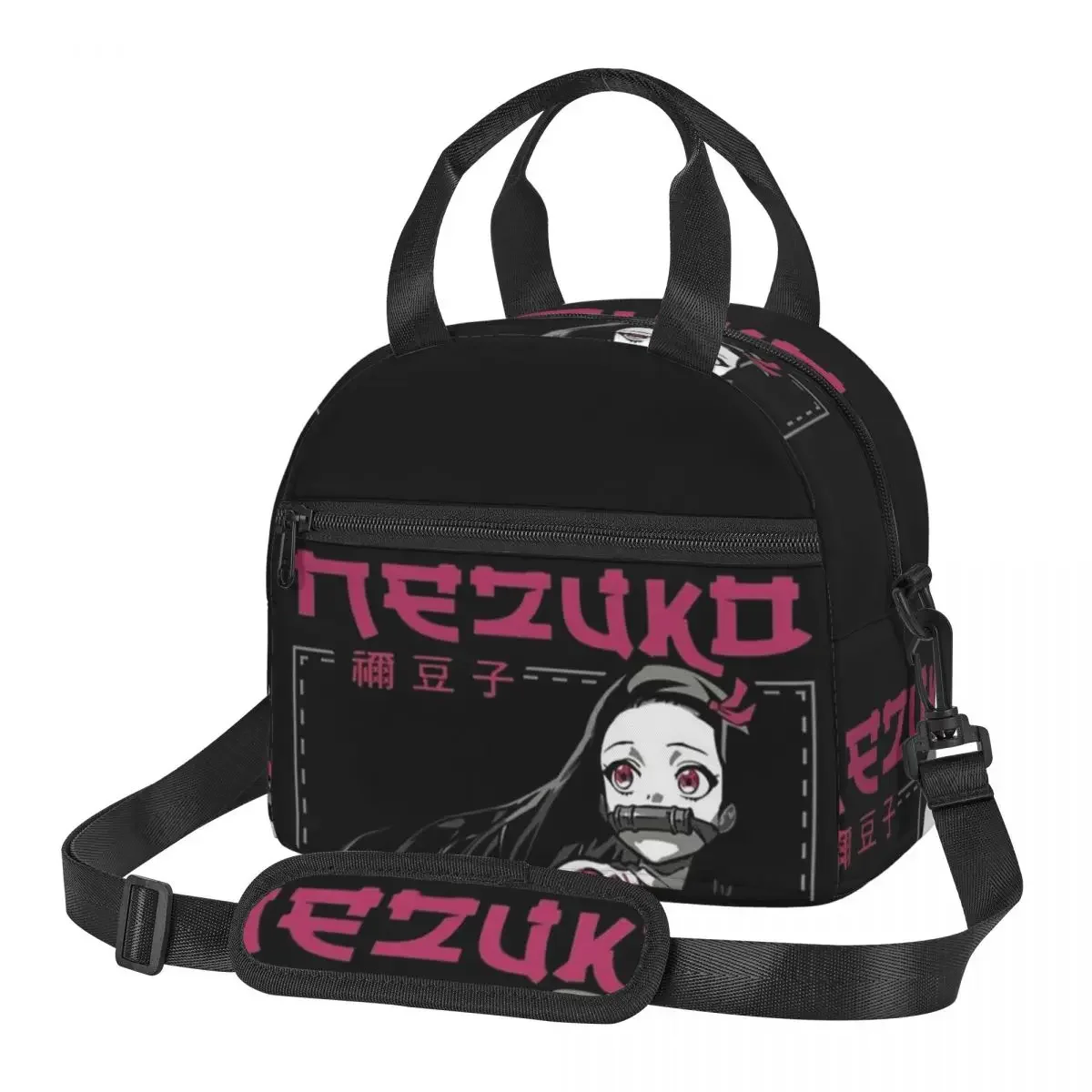 Nezuko Kimono Demon Slayer Kimetsu No Yaiba Anime Lunch Bags Bento Box Lunch Tote Picnic Bags Thermal Bag for Woman Kids Travel