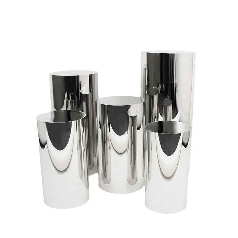 

Stainless steel cylindrical ornament, dessert table cylindrical wedding props stage background decoration