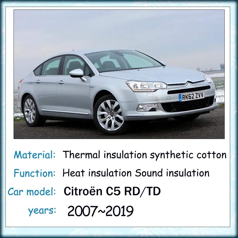 For Citroën C4 B7 2010~2020 2011 2012 2013 2014 2015 2016 Car Hood linin Engine Thermal Insulation Soundproof Cotton Accessories