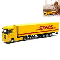 1:87 Scale Alloy Container Truck Transporter Model Simulation Diecast Engineering Vehicle Child Toy Gift Collection Display