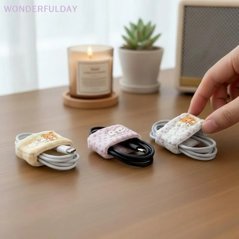 New Cartoon Rilakkuma‌/Mashumaro Data Cable Storage Portable Charging Cable Fixed Organizer Portable Storage Tool